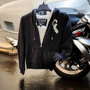 Guess Faux Fur Black Hoodie Jacket